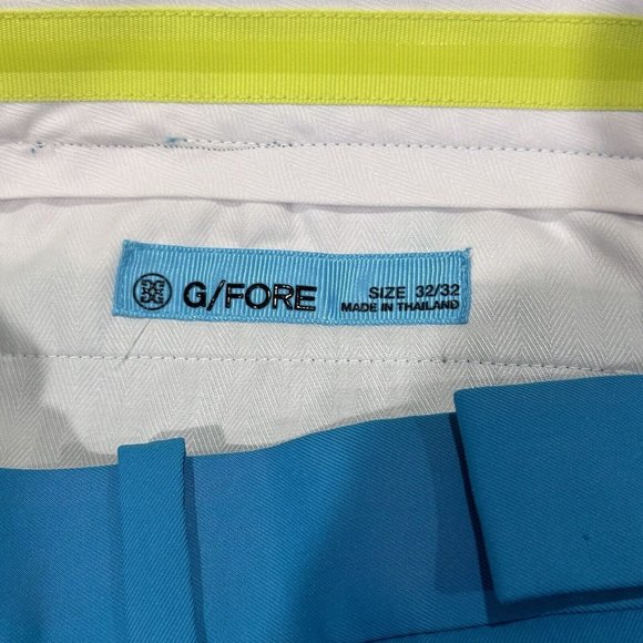 G/Fore Men's Size 32/32 Golf Chino Pants Turquoise Blue Polyester Flat Front euc - Picture 2 of 7